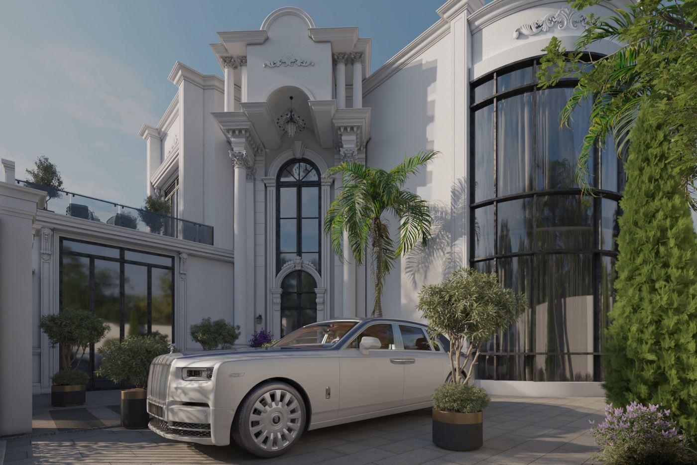 المدخل ومظلة السيارات