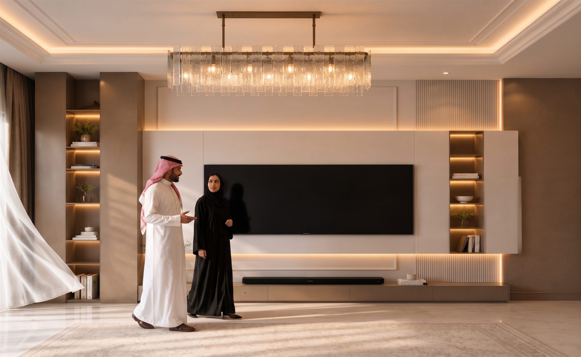الاستقبال وجدار التلفزيون